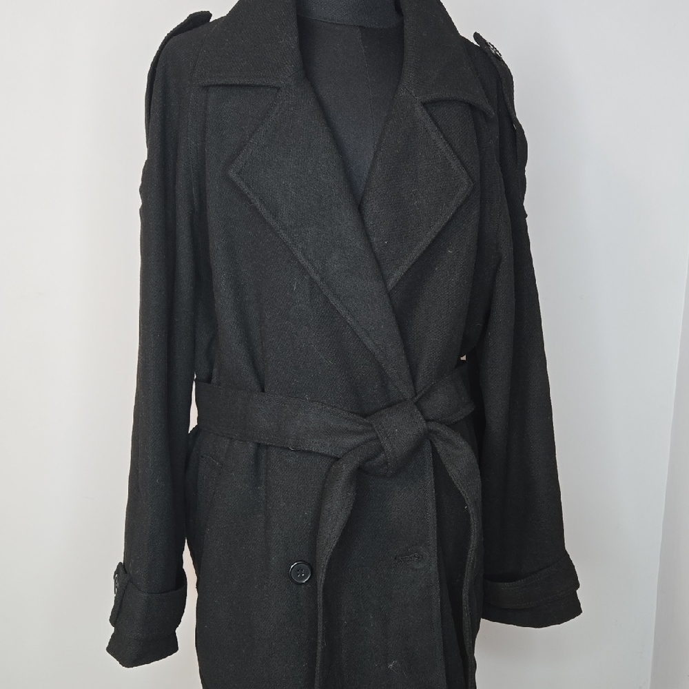 NWOT H&M Black Wool Blend Coat